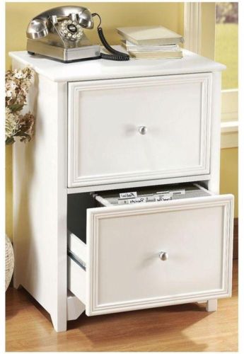 File Cabinet Home Office 2 Drawer Filing Storage Organization Oxford White