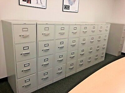 Lot of 8 - 4 DRAWER LETTER SIZE FILE CABINET by HON OFFICE FURNITURE MODEL 534Q