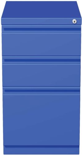20-inch Blue Moblie Pedestal Box/ Box/ File With Full Width Pulls