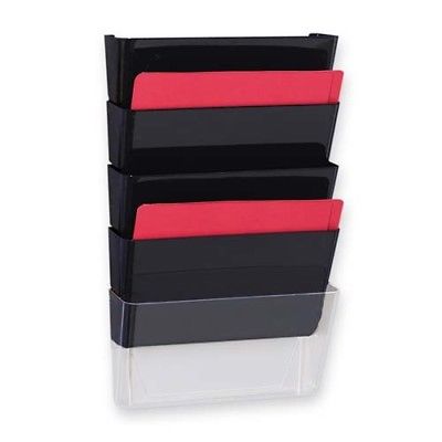 Sparco Products Vertical File System, 3/PK, Black