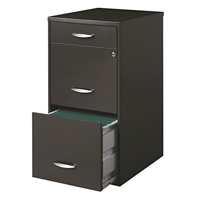 Hirsh SOHO 3 Drawer File Cabinet in Charcoal