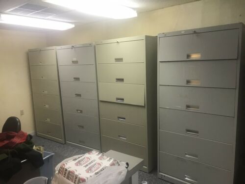 Five Drawer Lateral Filing Cabinets-Lot Of 4