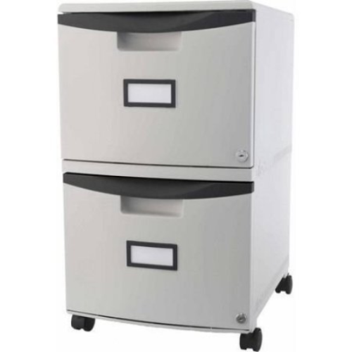 Storex 2-Drawer Mobile File Cabinet With Lock and Casters, Legal/Letter, Drop