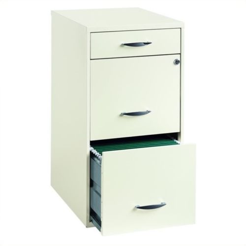 Steel File Cabinet Storage Organizer 3 Drawer Indoor Home Display Decor White