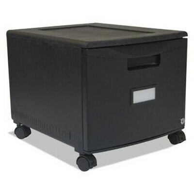Storex Single-Drawer Mobile Filing Cabinet, Black (STX61259B01C)