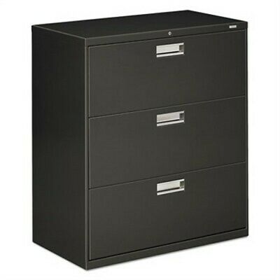 600 Series Three-Drawer Lateral File, 36w x 19-1/4d, Charcoal