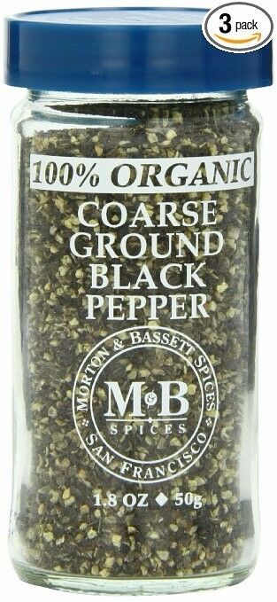Morton and Bassett Coarse Ground Black Pepper - Case of 3 - 1.8 oz