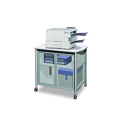 Safco Products Impromptu Mobile Print Stand with Doors 1859GR Grey 200 lbs. C...
