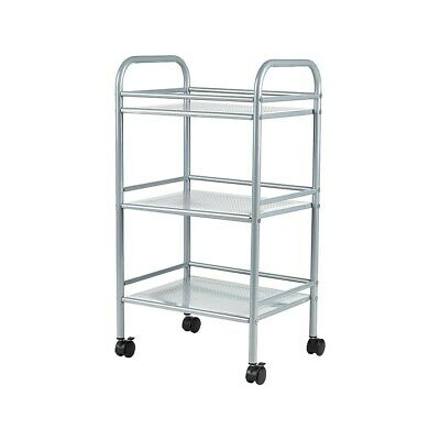Staples 3-Shelf Rolling Cart Silver 1635766
