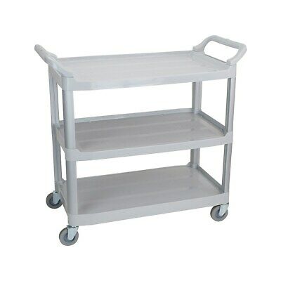 Staples 3-Shelf Plastic Utility Cart with Wheels Gray 810832