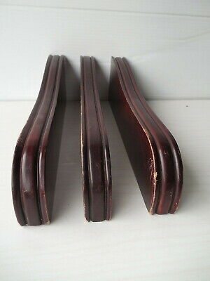 3 Solid Cherry Finish Wood Office Desk Chair Base Replacement Leg Covers