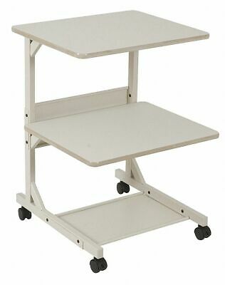 Balt Dual Laser Printer Stand,  Gray Gray Powder Coated  Laminated MDF/Metal