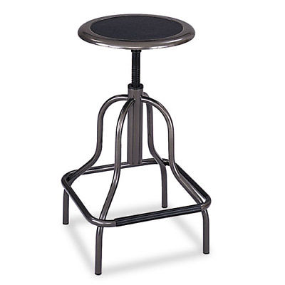 Diesel Series Backless Industrial Stool, High Base, Pewter Leather Seat