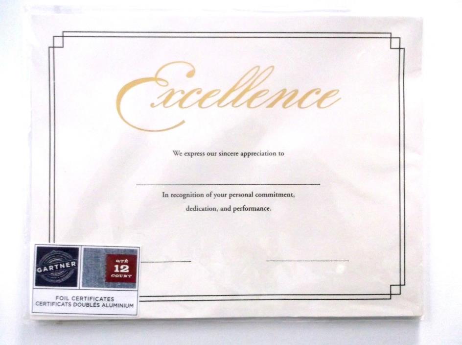 Gartner Off White Printable 'Certificate of Excellence' Stationery (12 Pack)