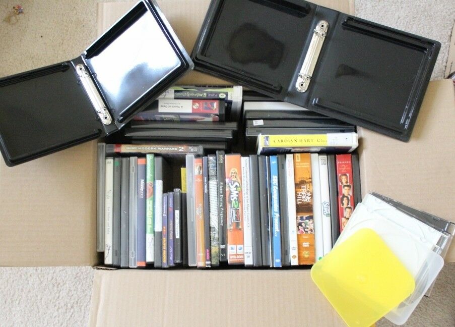 Large mixed lot of 50 CD DVD Blu-Ray Blank standard Slim Cases Holder Jewel Case