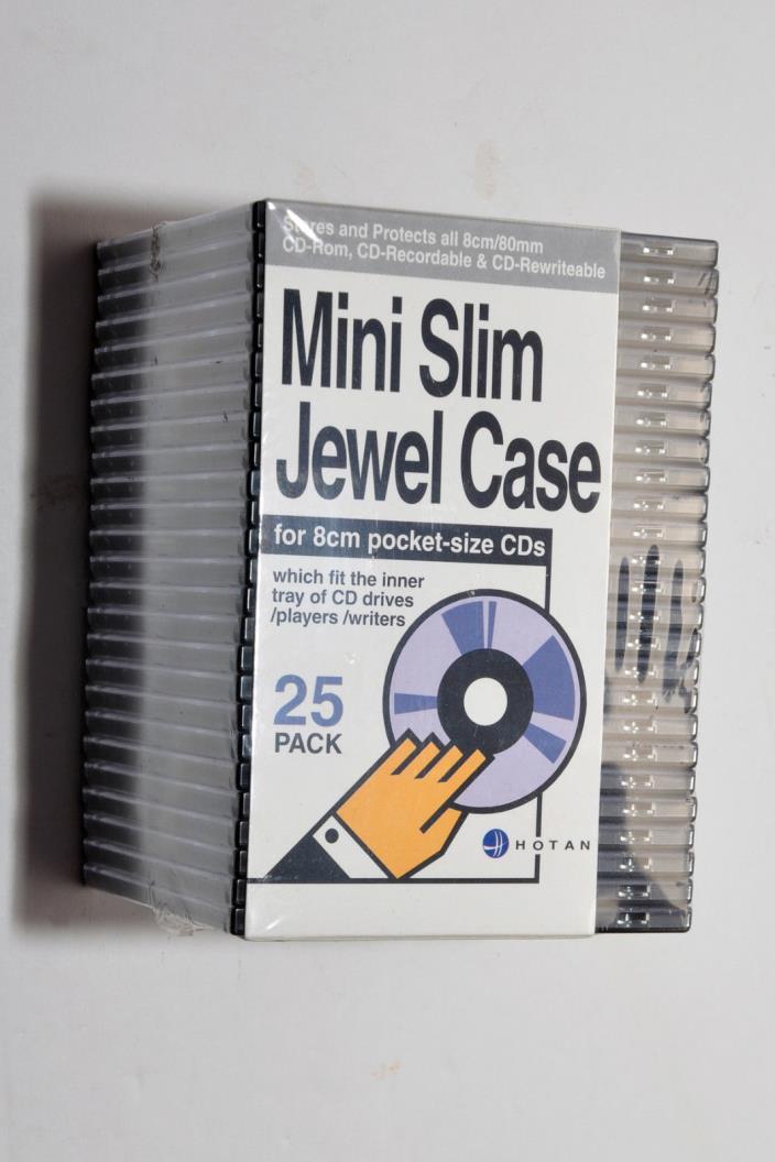 25 pack Mini Slim Jewel Cases For 8-cm Mini pocket-size CDs (Black, 25-Pack)