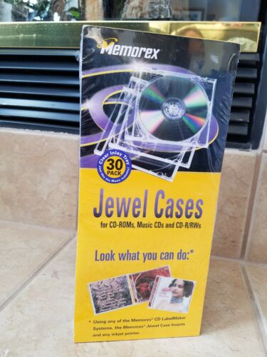 30-- MEMOREX Jewel C.D. Cases. Clear Inkay Tray Brand New.