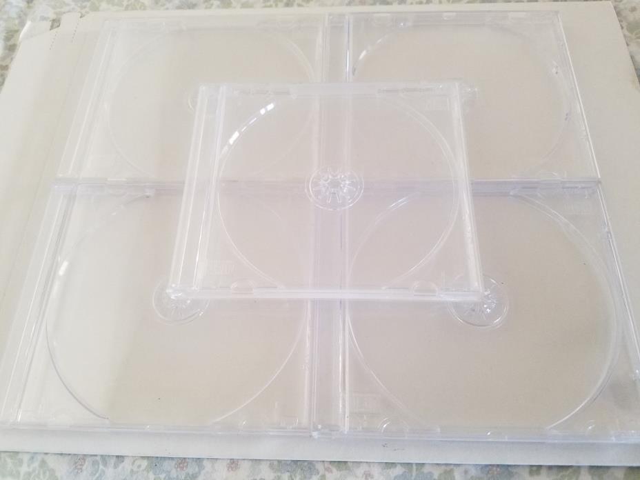 5 Blank TRANSPARENT Cases Holder Jewel Case Cover FOR CD or DVD