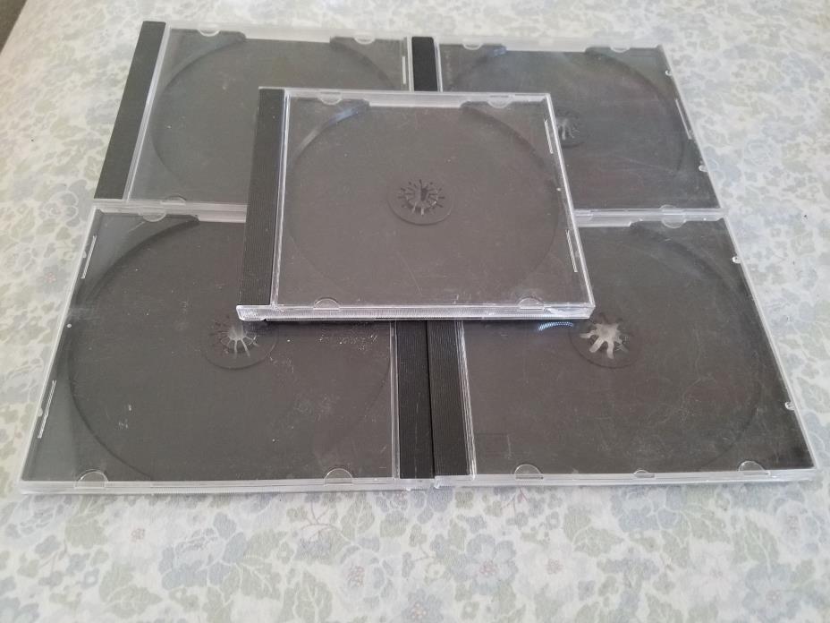 5 Blank BLACK Cases Holder Jewel Case Cover FOR CD or DVD