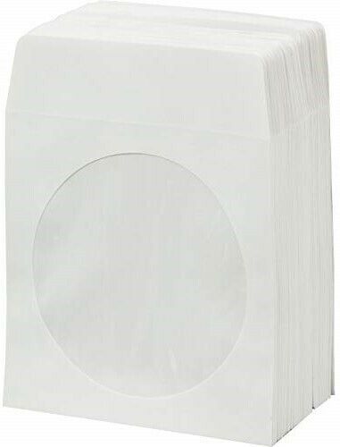 600 CD DVD 80GR White Paper Sleeve with Clear Window and Flap Envelopes