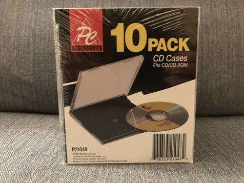 10 Pack Cd Disc Cases Plastic Jewel Cover Single Storage Holder PC accessories