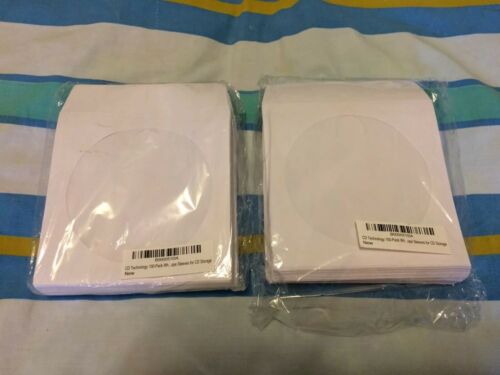 200 Premium Quality CD DVD White Paper Sleeve Clear Window Flap Envelopes 2 Pack