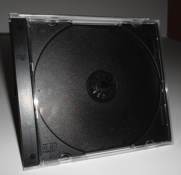 Empty Blank CD/DVD Jewel Case Storage Cases Plastic Black Disc Holder (1 NEW)