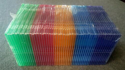 50 pack CD/DVD Color Slim Jewel Cases, Assorted Color Jewel Cases only New