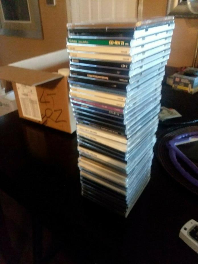 Huge Lot of 40+ Hard Plastic CD/DVD Jewel Cases Empty,  MAKE OFFER!!