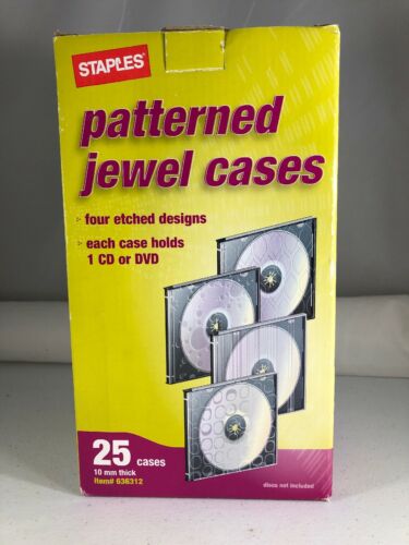 Staples Patterned Jewel Cases 25 Cases in Box