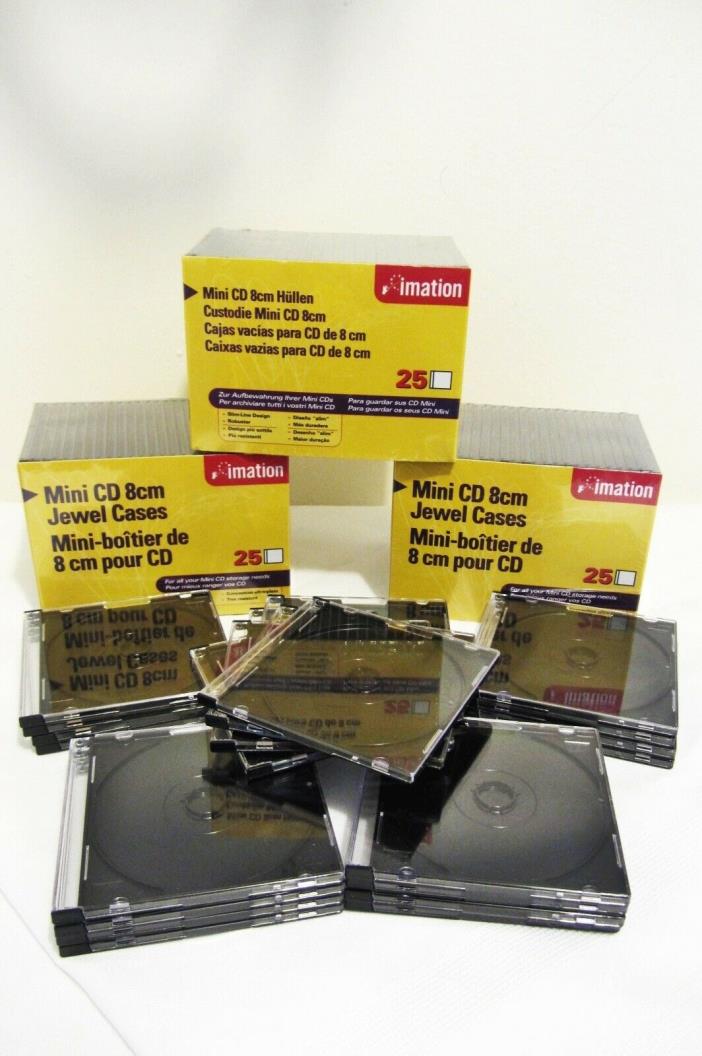 99 lot - Imation Mini CD 8cm Jewel Cases - 3 cases sealed one case open, mini-CD