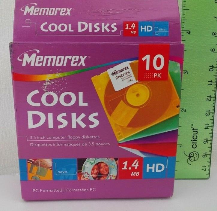 Memorex HD Cool Disks Diskettes Box Of 10 Unused 1.4 MB 3.5