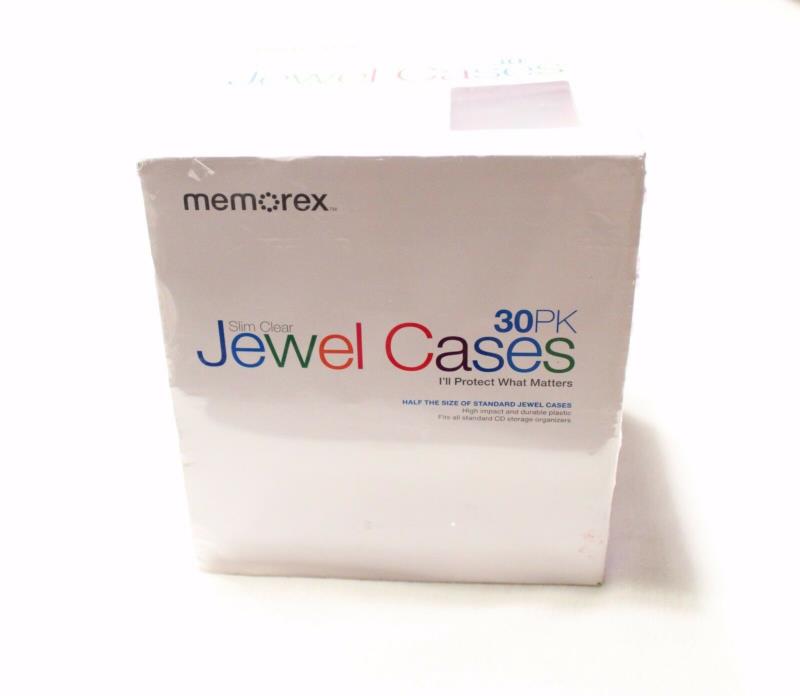 CD Cases 30 PK Slim Clear Memorex Jewel CD Cases