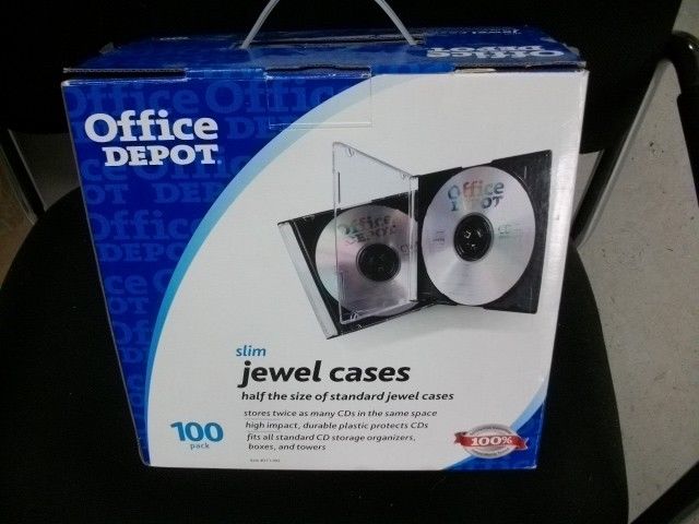 Office Depot Brand Slim CD Jewel Cases Pack of 100 Model  NEW