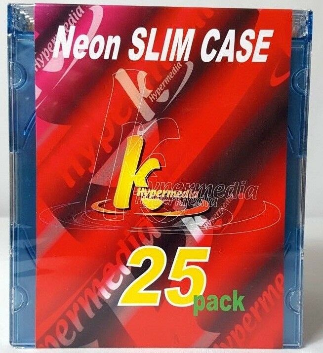 Neon Storage Cases DVD or CD 25 Pack Slim Case Jewel Case Sealed New