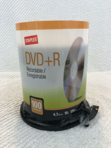 Staples 4.7GB DVD+R ,16X  120min 100 Pack