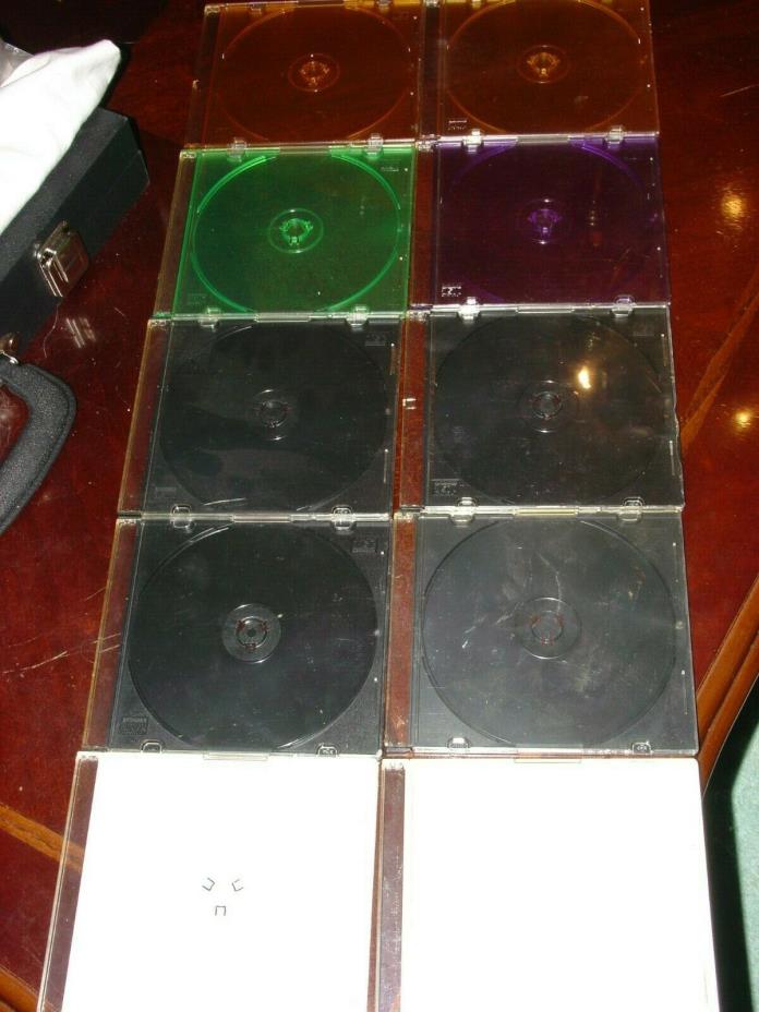Lot of 10 empty slim disc CD disc jewel cases FREE SHIPPING - used