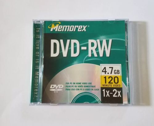 Memorex DVD-RW 4.7 GB 120 minute video 1x-2x NEW & Sealed Hard Case