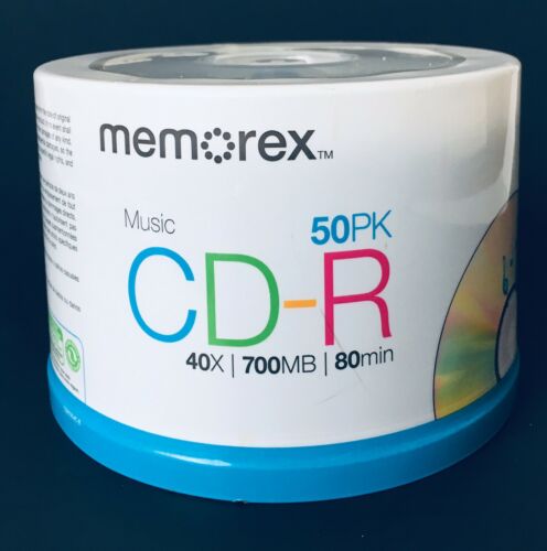 Memorex Music CD-R 700MB 80 Min 40X Recordable Discs 50 Pack New Spindle Sealed