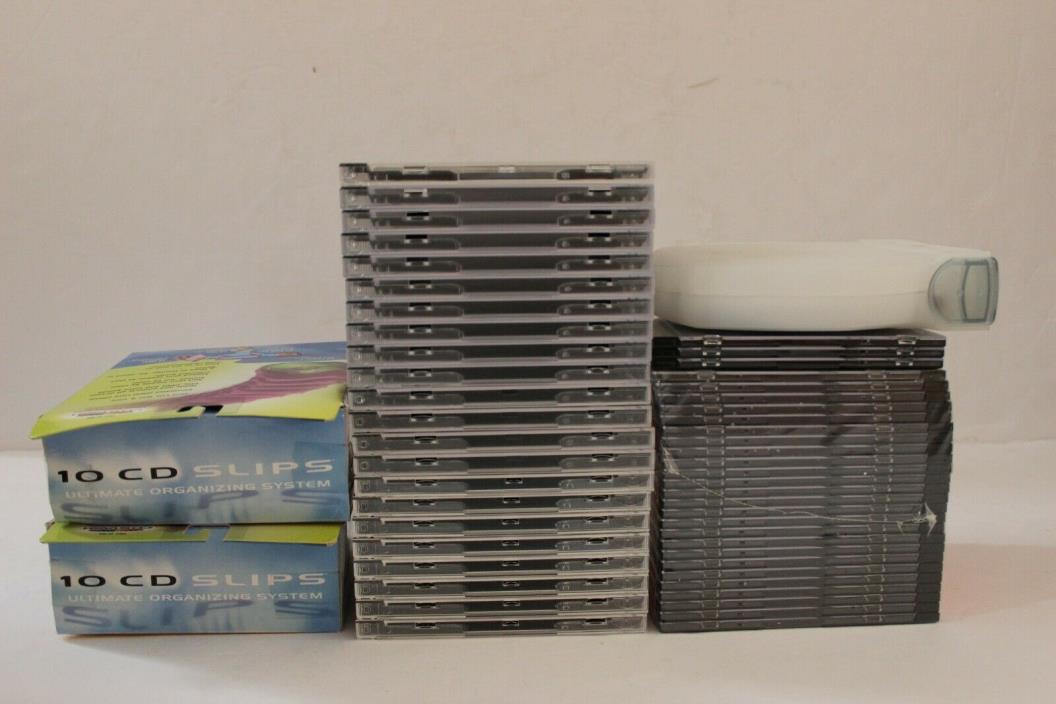 60+ CD DVD Mixed Standard Slim Double Single Sided Jewel Storage Cases Lot