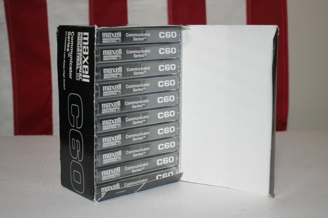 Case of 10 Maxell C60 Communicator Pro Series P/I CASSETTE TAPES New & Sealed