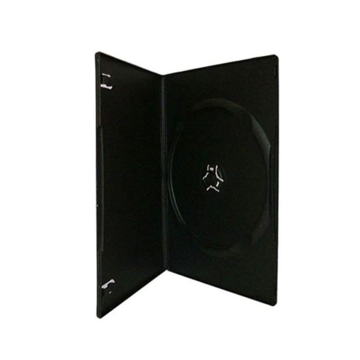 Maxtek 7mm Slim Black Single CD/DVD Case, 100 Pieces Pack.