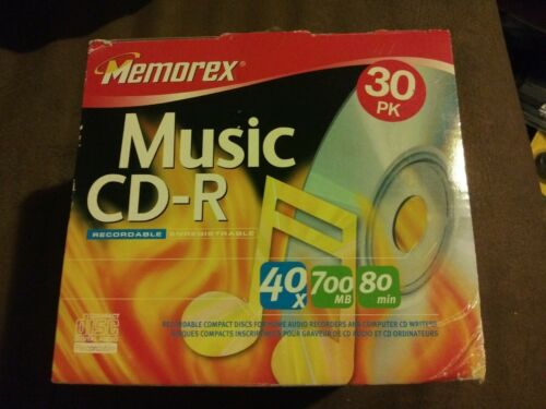 Memorex Music CD-R 80 Minute 700 MB 40x 29 Pack with slim Jewel Cases NEW