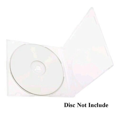 200 Pack Slim 5.2mm Jewel Case Clear Single CD DVD Disc Storage w/Built-in Tray
