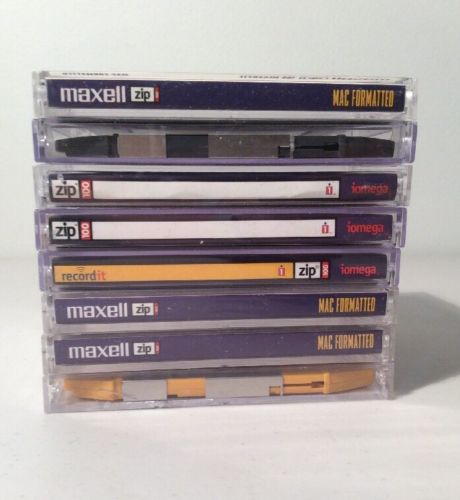 8 iomega & Maxell 100 MB Zip Disk MAC formatted