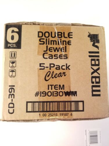 30 Maxell double Slimline Cd/DVD Jewel Cases New, Sealed 5 pk holds 10 case of 6