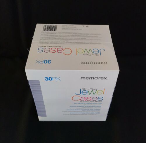 Memorex Slim Clear CD/DVD Jewel Cases - 30 count - Clear New Sealed