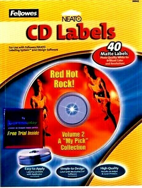 CD/DVD Labels Matte White Fellowes Neato Labels 40 Custom Labels Non Glare 99942