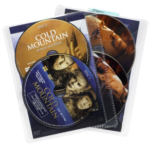 Atlantic 25 Pack Movie Sleeves - Clear Sleeve hold two discs each, Protects Agai