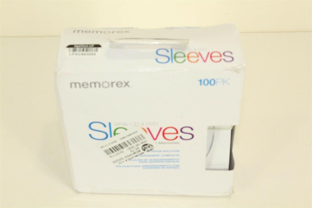 Memorex CD/DVD Sleeves, 100/Pack White Color